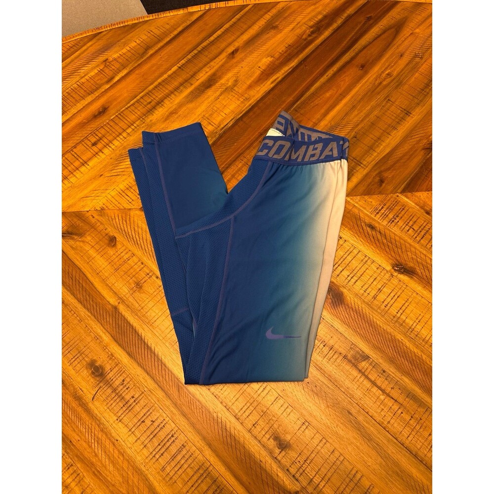 Nike Pro Combat Compression Tights XL Blue Ombre Full Length